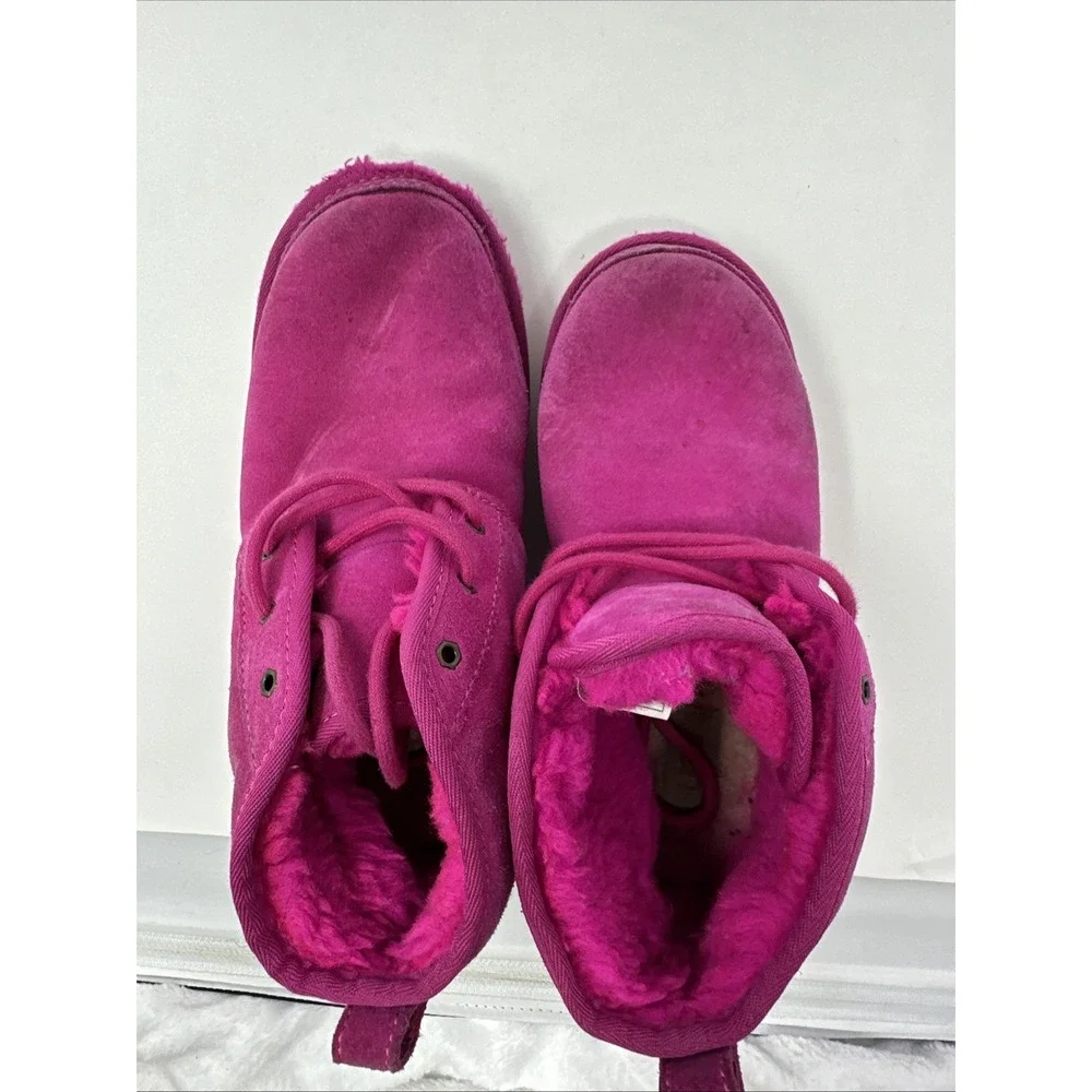 UGG Girl's Neumel Chukka Boots Rock Rose sz 4 Lace-up Bootie Waterproof 1017320k